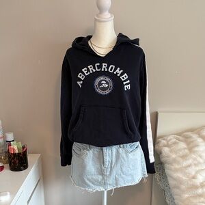 Abercrombie & Fitch Navy Hoodie with White Accents